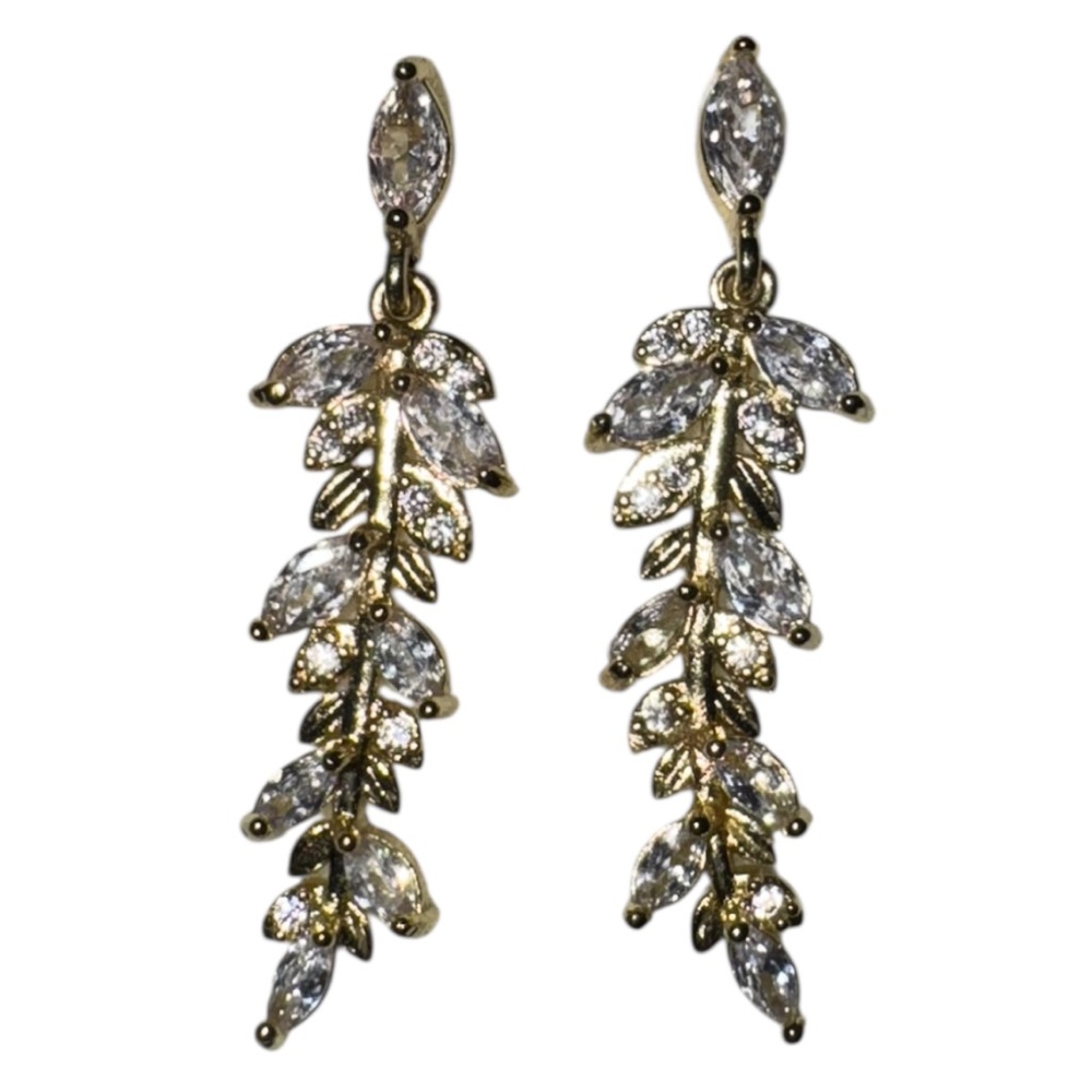 Elegant Gold and Silver Leaf Drop Earrings